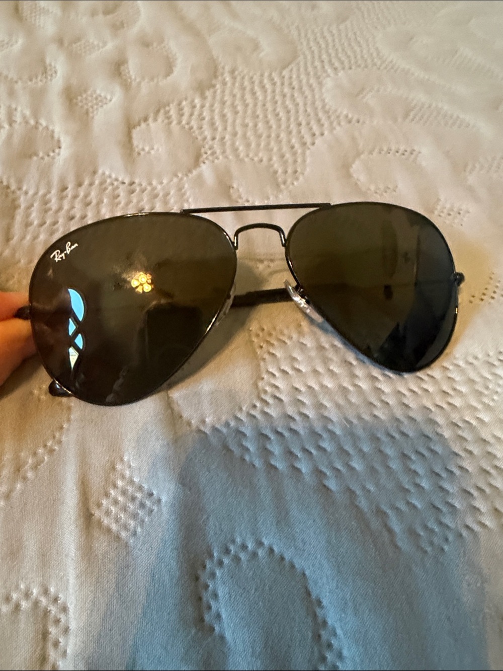 Ray-Ban  Black Aviator Sunglasses with Dark Lenses